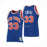 Maglia New York Knicks Patrick Ewing NO 33 Mitchell & Ness 1991-92 Blu