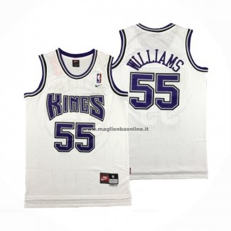 Maglia Sacramento Kings Jason Williams NO 55 Retro Bianco