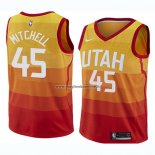 Maglia Bambino Utah Jazz Donovan Mitchell NO 45 Citta 2017-18 Arancione