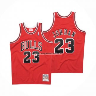 Maglia Chicago Bulls Michael Jordan NO 23 Hardwood Classics Throwback 1997-1998 Rosso