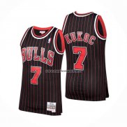 Maglia Chicago Bulls Toni Kukoc NO 7 Mitchell & Ness 1995-96 Nero