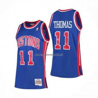 Maglia Detroit Pistons Isiah Thomas NO 11 Mitchell & Ness 1988-89 Blu