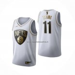 Maglia Golden Edition Brooklyn Nets Kyrie Irving NO 11 Bianco