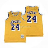 Maglia Los Angeles Lakers Kobe Bryant NO 24 Mitchell & Ness 2007-08 Giallo