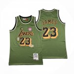 Maglia Los Angeles Lakers LeBron James NO 23 Mitchell & Ness 2018-19 Verde