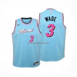 Maglia Bambino Miami Heat Dwyane Wade NO 3 Citta Blu