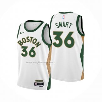 Maglia Boston Celtics Marcus Smart NO 36 Citta 2023-24 Bianco