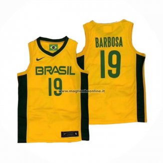 Maglia Brasil Leandro Barbosa NO 19 2019 FIBA Baketball World Cup Giallo