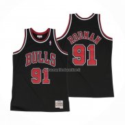 Maglia Chicago Bulls Dennis Rodman NO 91 Hardwood Classics Throwback Nero