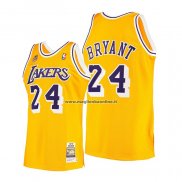 Maglia Los Angeles Lakers Kobe Bryant NO 24 60th Anniversary Mitchell & Ness 2007-08 Giallo