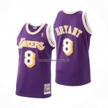 Maglia Los Angeles Lakers Kobe Bryant NO 8 Mitchell & Ness 1996-97 Viola