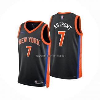Maglia New York Knicks Carmelo Anthony NO 7 Citta 2022-23 Nero