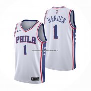 Maglia Philadelphia 76ers James Harden NO 1 Association Bianco