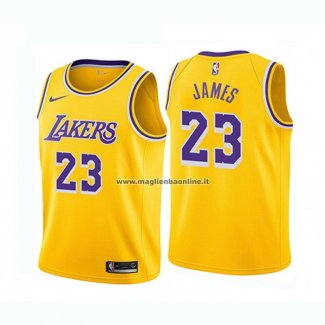 Maglia Bambino Los Angeles Lakers LeBron James NO 23 Icon Giallo