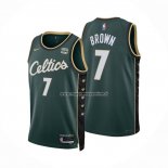 Maglia Boston Celtics Jaylen Brown NO 7 Citta 2022-23 Verde