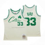Maglia Boston Celtics Larry Bird NO 33 Mitchell & Ness Chainstitch Crema