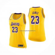Maglia Donna Los Angeles Lakers LeBron James NO Icon 23 Giallo