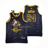 Maglia Los Angeles Lakers Kobe Bryant NO 8 24 Black Mamba Snakeskin Nero