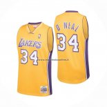 Maglia Los Angeles Lakers Shaquille O'neal NO 34 Mitchell & Ness 1999-00 Giallo