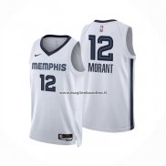 Maglia Memphis Grizzlies Ja Morant NO 12 Association 2022-23 Bianco