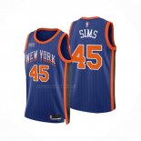 Maglia New York Knicks Jericho Sims NO 45 Citta 2023-24 Blu