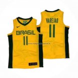 Maglia Brasil Anderson Varejao NO 11 2019 FIBA Baketball World Cup Giallo