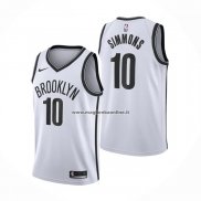 Maglia Brooklyn Nets Ben Simmons NO 10 Association 2020 Bianco