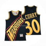 Maglia Golden State Warriors Stephen Curry NO 30 Mitchell & Ness Big Face Blu