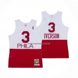 Maglia Philadelphia 76ers Allen Iverson NO 3 Retro Bianco Rosso