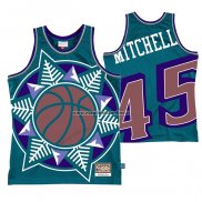 Maglia Utah Jazz Donovan Mitchell NO 45 Mitchell & Ness Big Face Blu