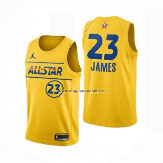 Maglia All Star 2021 Los Angeles Lakers LeBron James NO 23 Or