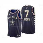 Maglia All Star 2024 Boston Celtics Jaylen Brown NO 7 Blu