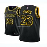 Maglia Bambino Los Angeles Lakers LeBron James NO 23 Citta 2017-18 Nero