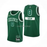 Maglia Boston Celtics Jayson Tatum NO 0 Citta 2021-22 Verde