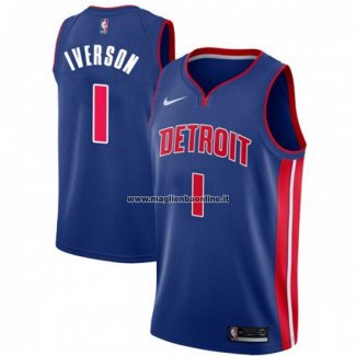 Maglia Detroit Pistons Allen Iverson NO 1 Icon Blu