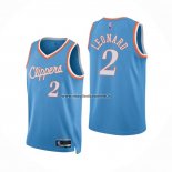 Maglia Los Angeles Clippers Kawhi Leonard NO 2 Citta 2021-22 Blu