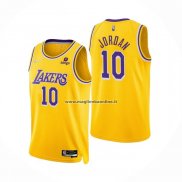 Maglia Los Angeles Lakers DeAndre Jordan NO 10 75th Anniversary 2021-22 Giallo