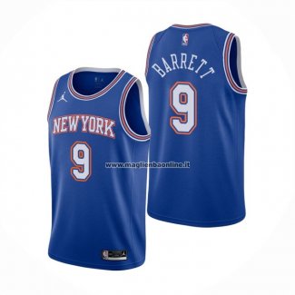 Maglia New York Knicks RJ Barrett NO 9 Statement 2020-21 Blu