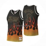Maglia Philadelphia 76ers Allen Iverson Flames Nero